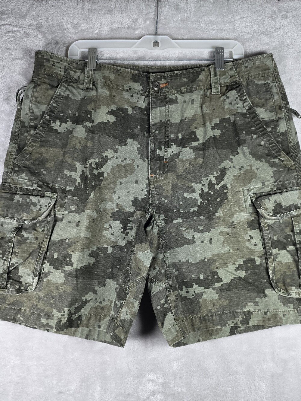 LL Bean Tactical Canvas Camo Cargo Shorts Mens 38 Green Utility 9” Inseam